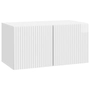 Mobile Porta TV da Muro-Credenza per TV sospesa Bianco Lucido 59,5 x 31 x 30 cm 639278
