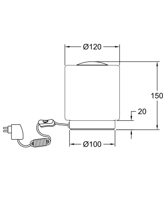 Lampada da tavolo Simi in metallo nichel satinato e vetro soffiato con LED integrato 8W, 3000K, regolazione touch dimmerabile, codice 3257-30-178