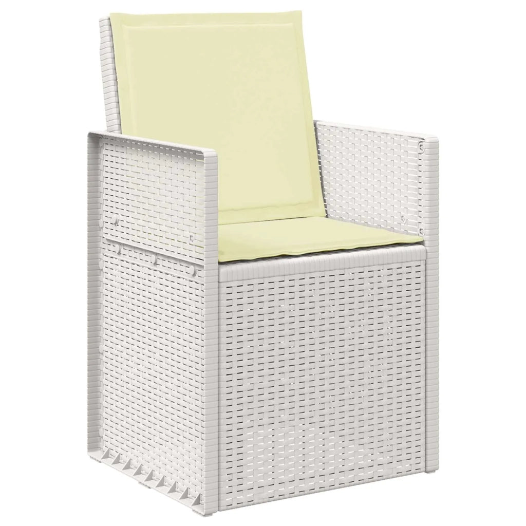 Set da Pranzo per Giardino con cuscino 9 pcs Bianco e Crema PP 3430095