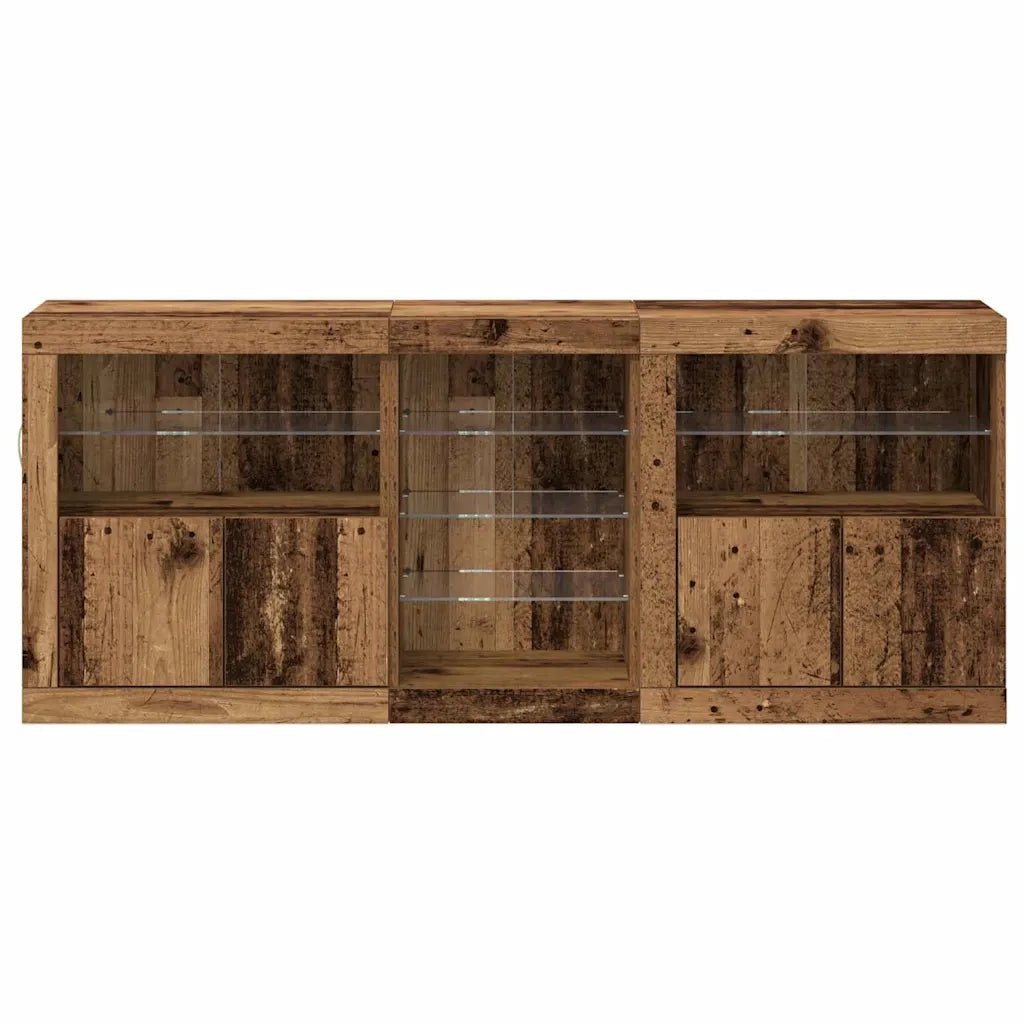 Madia LED Legno vecchio 162 x 37 x 67 cm Legno multistrato 3333115