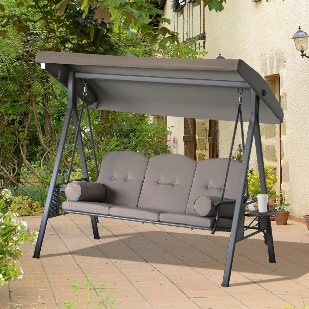 Sedia a dondolo da giardino 3 posti con cuscini ¨C Minimal ¨C Polyester beige