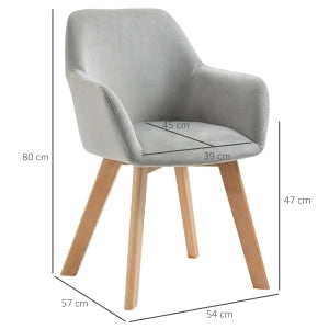SEDIA da pranzo Set da 2 pezzi con braccioli e schienale 54x57x80 cm Grigio