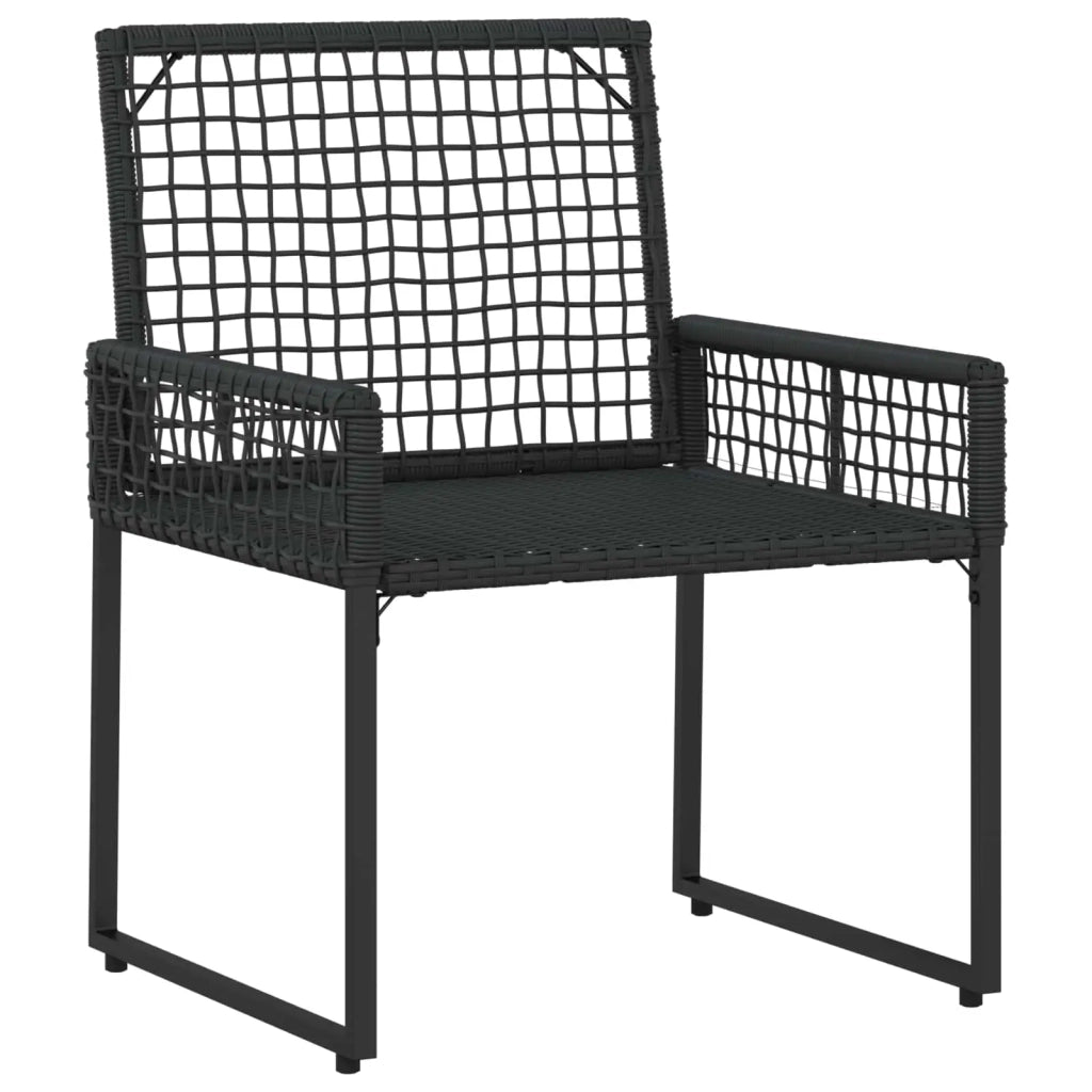 Set di Mobili da Esterno con cuscino 5 pz | Set Salotto da Giardino Nero e Turchese