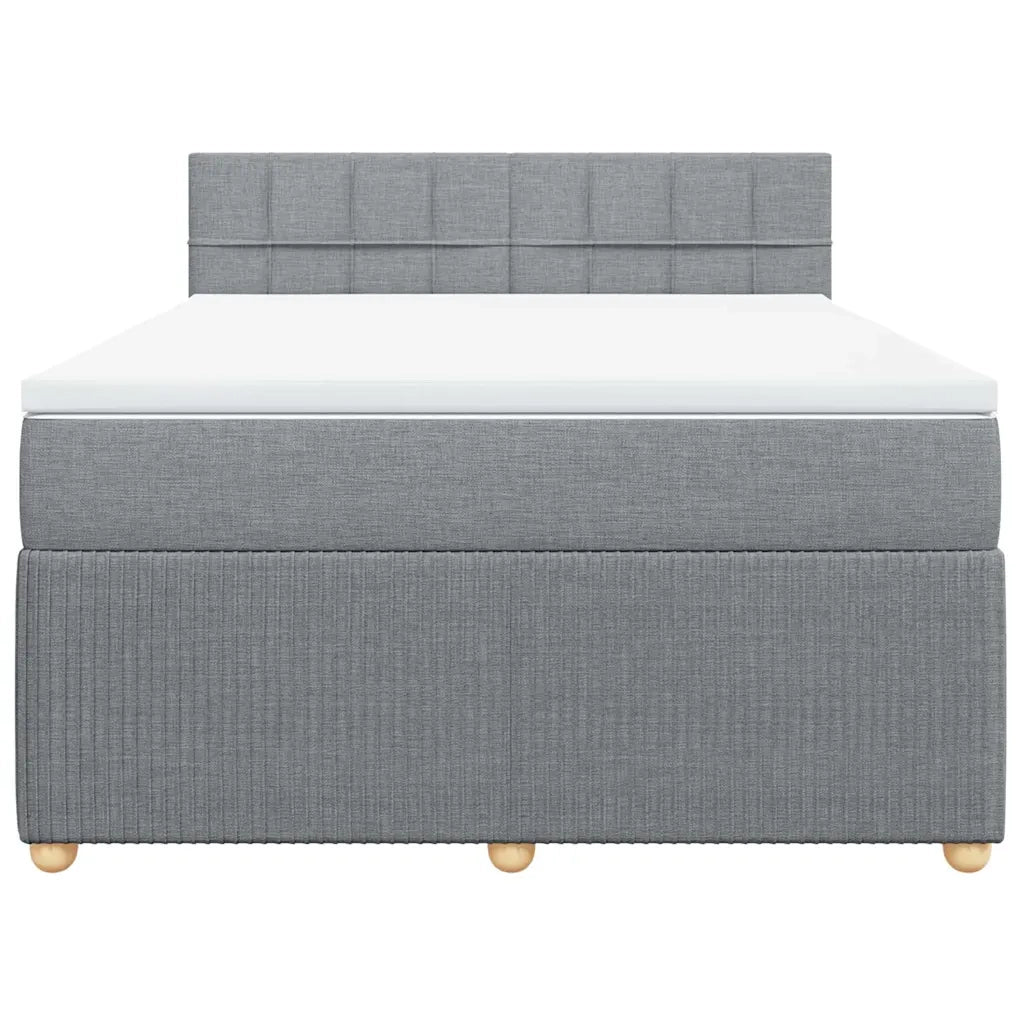 Giroletto a Molle con Materasso Grigio Chiaro 140x190cm Tessuto 3287451