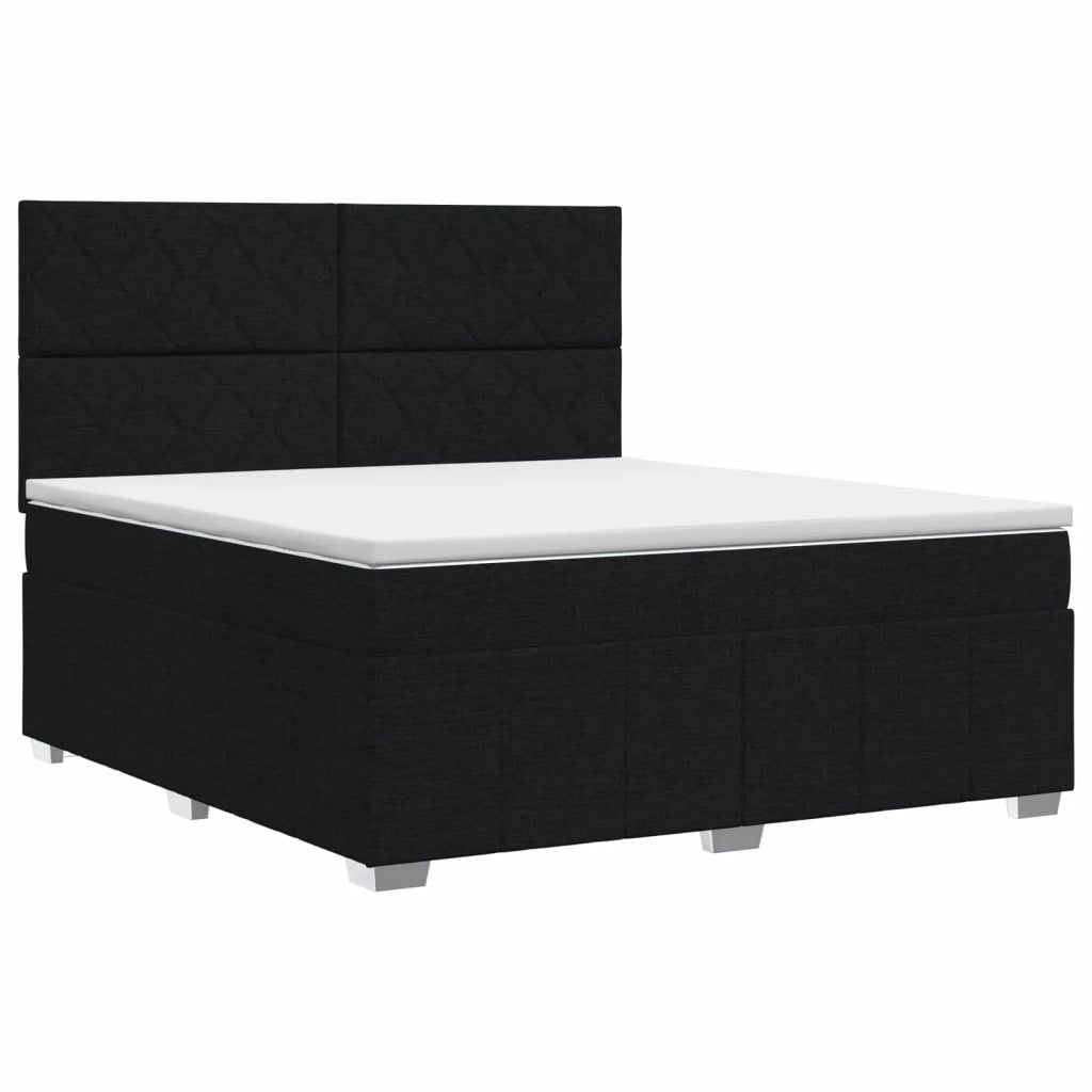 Letto box spring con materasso Nero 180 x 200 cm Tessuto 3454206