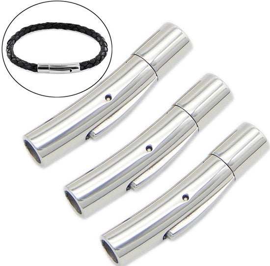 Chiusura a pressione in acciaio inossidabile - Chiusura magnetica - Cinturino in pelle - Pulsante - Snap Bevestigingen a pressione - Leggero 26x4mm - Chiusure per gioielli