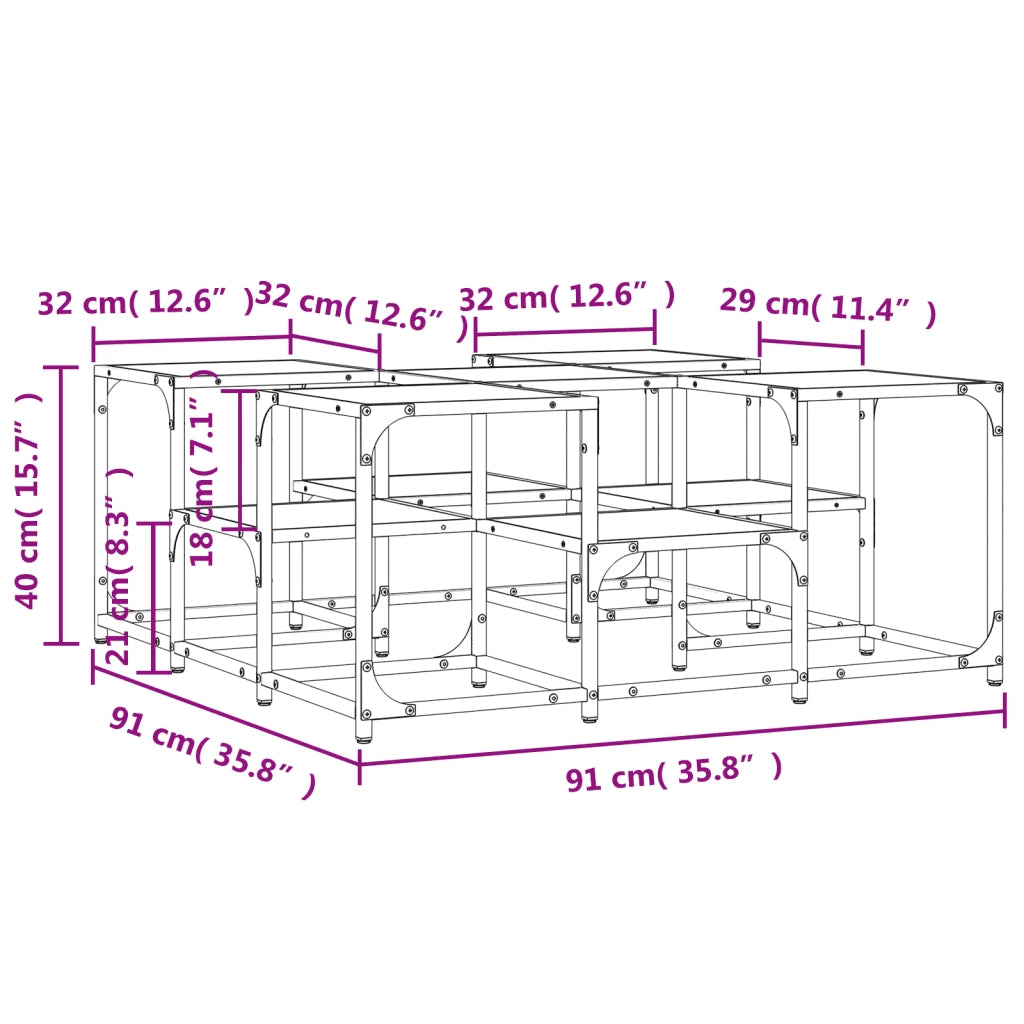 Tavolino da Salotto Rovere Sonoma 91x91x40 cm Legno Multistrato 839074