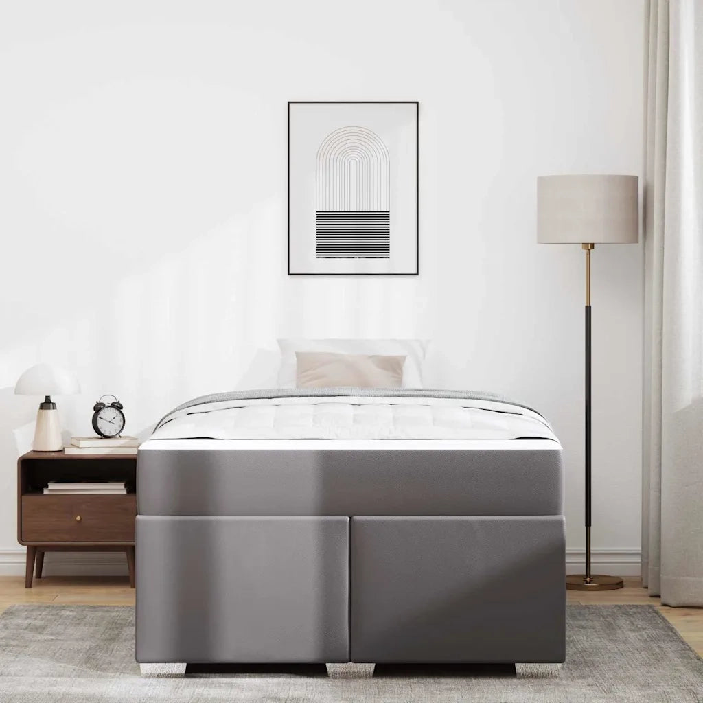 Struttura del letto con materasso Grigio 120 x 190 cm Tessuto 3399232