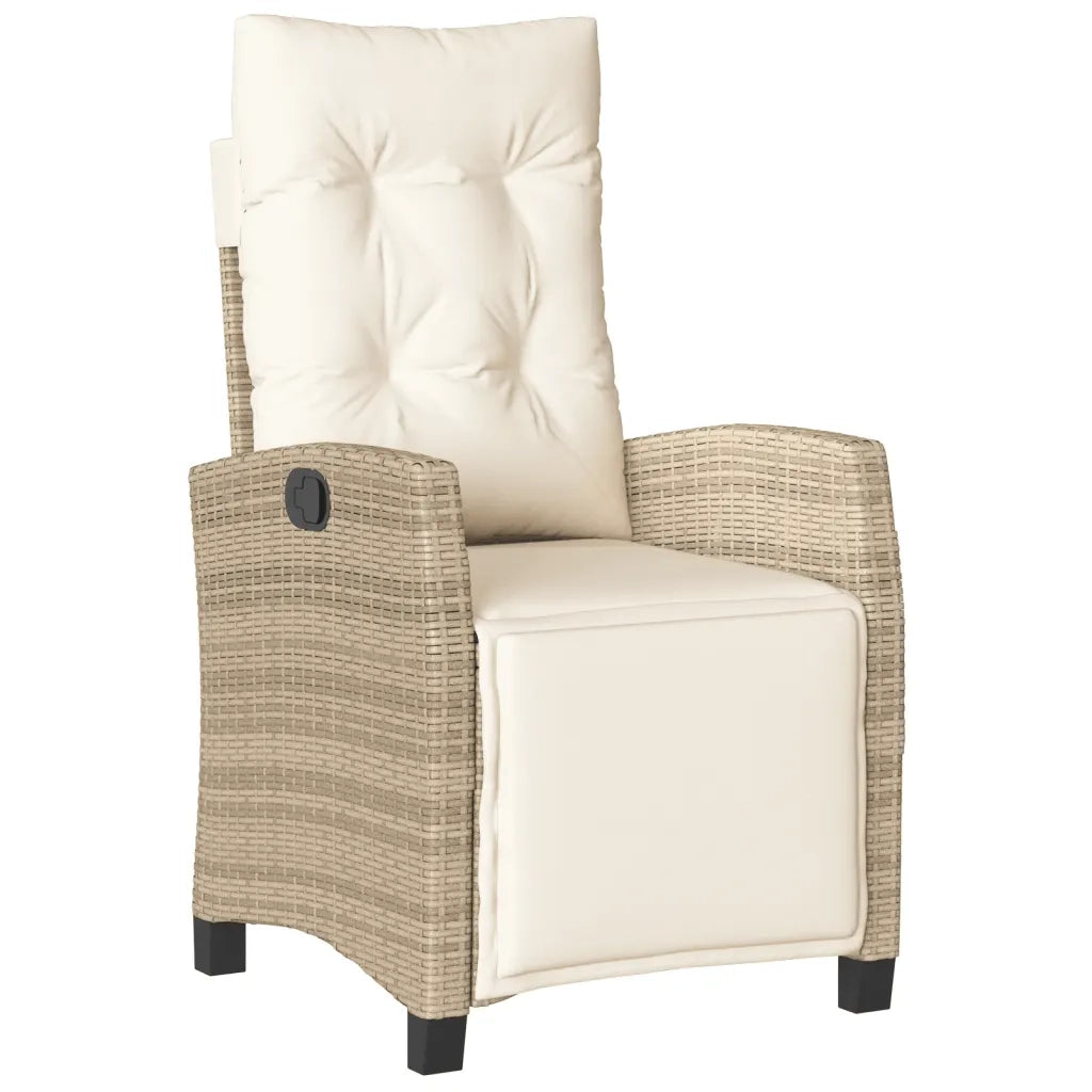 Set da Pranzo da Giardino 7 pz con Cuscini Beige in Polyrattan 3213006