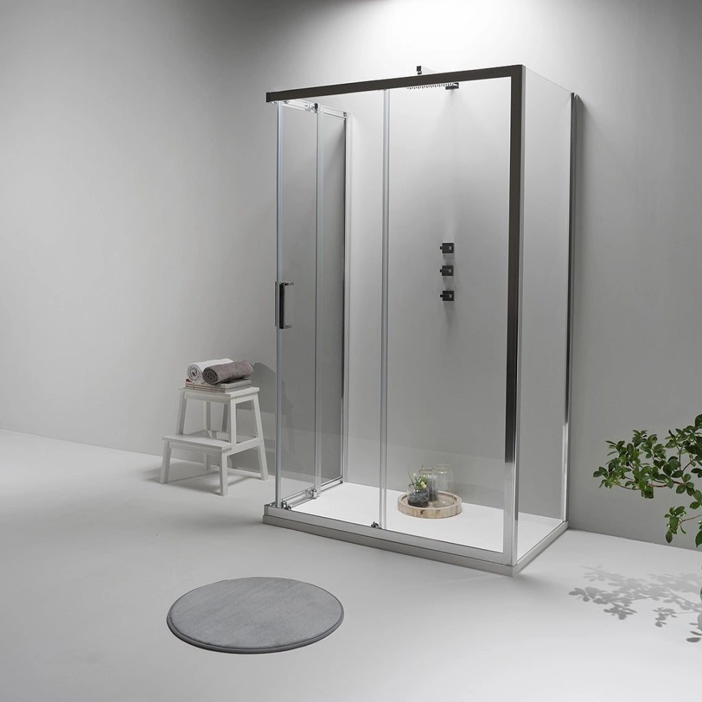 Box Doccia Elite Tre Lati 80x80x80 Cm Scorrevole Trasparente