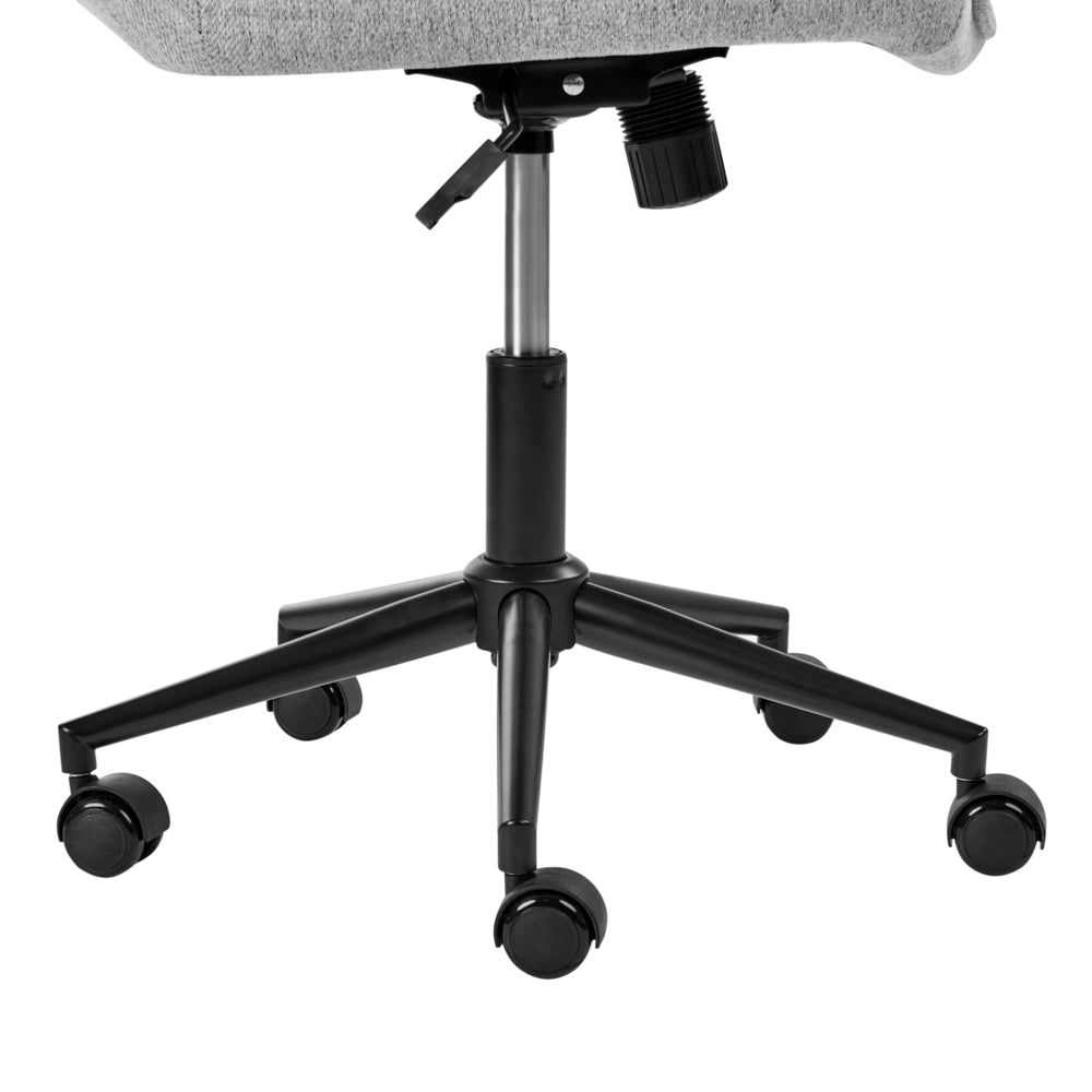 Sedia da ufficio in tessuto poliestere grigio con struttura in metallo nero imbottita funzione girevole regolabile arredamento per ufficio