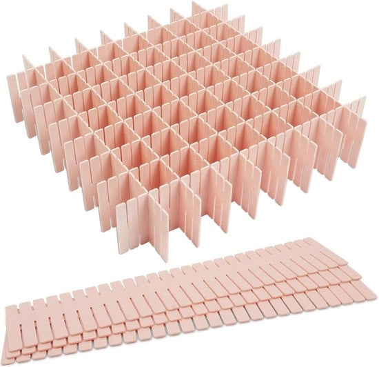 Organizzatore di carico regolabile - 16 pezzi - Ideale per ufficio, bagno e camera da letto - Rosa