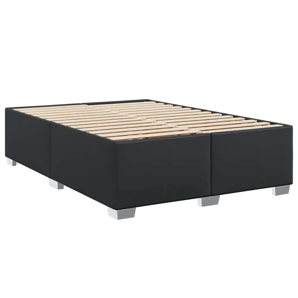 Giroletto a Molle con Materasso Nero 140x200 cm in Similpelle