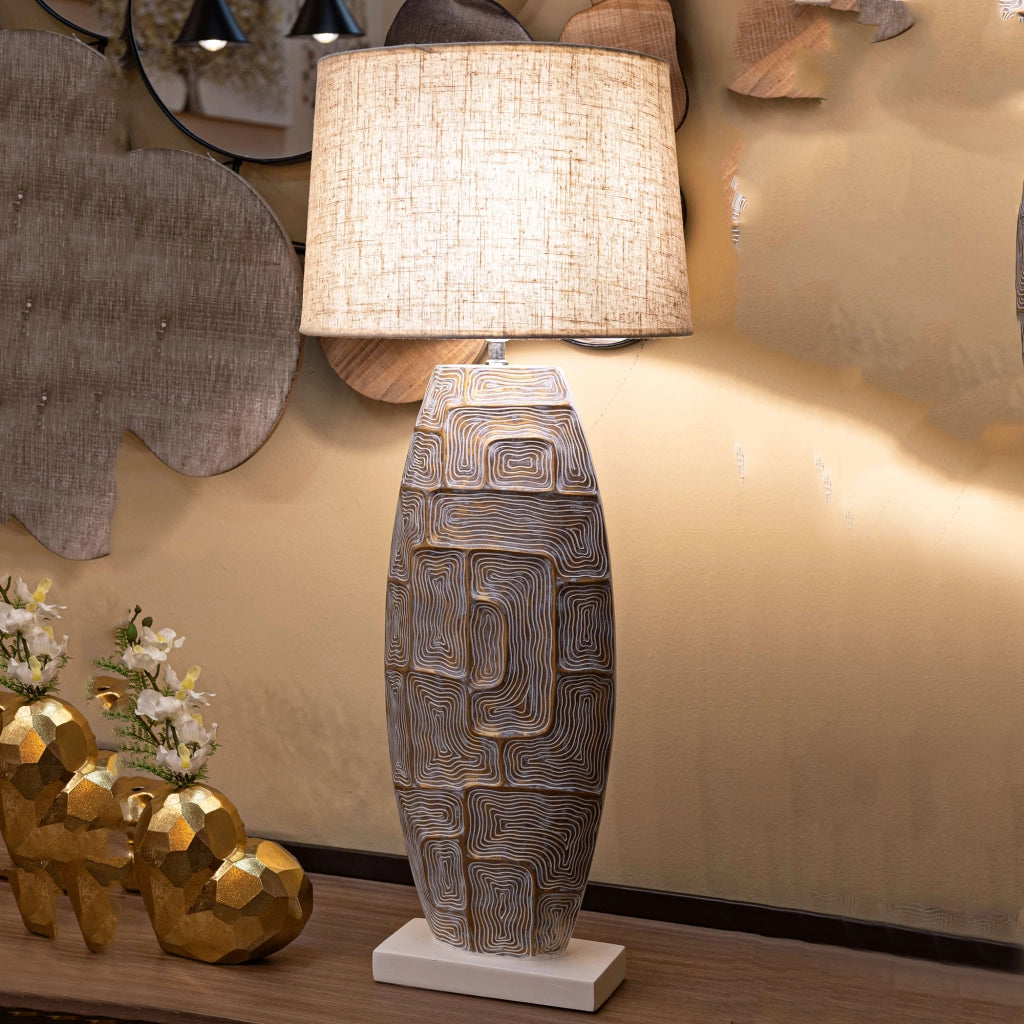 Falekaza, Lampada da Tavolo Necessaria 1 Lampadina, Beige