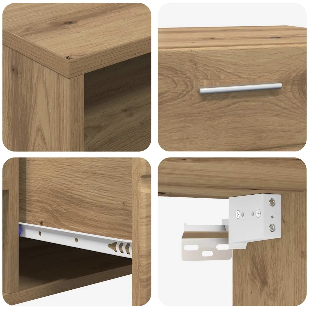 Set mobile TV FLORIN 3 pz | Armadietto TV | Mobile Porta TV Rovere artigianale Legno multistrato