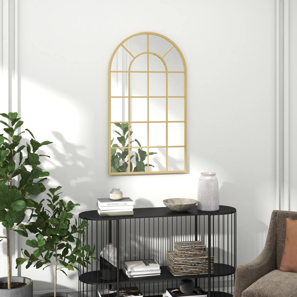 Specchio Arco Stile Industriale ¨C Xylo ¨C Metallo Dorato 110x65 cm