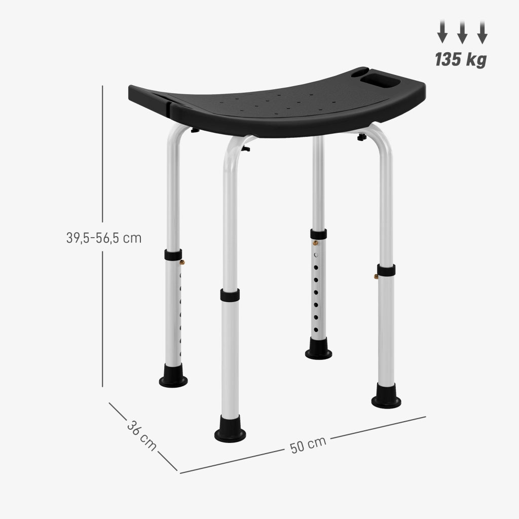 Sgabello doccia regolabile ¨C Xylo ¨C altezza regolabile, antiscivolo, nero