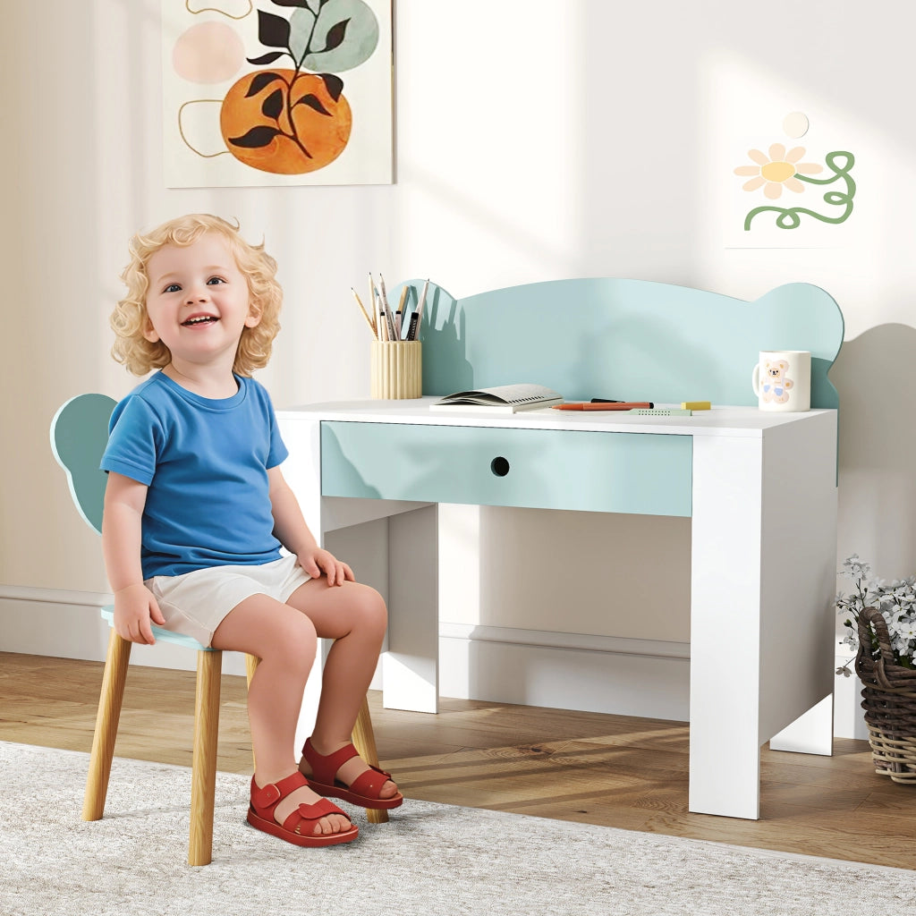 Scrivania per Bambini con Cassetto e Sedia ¨C Minimal ¨C Verde