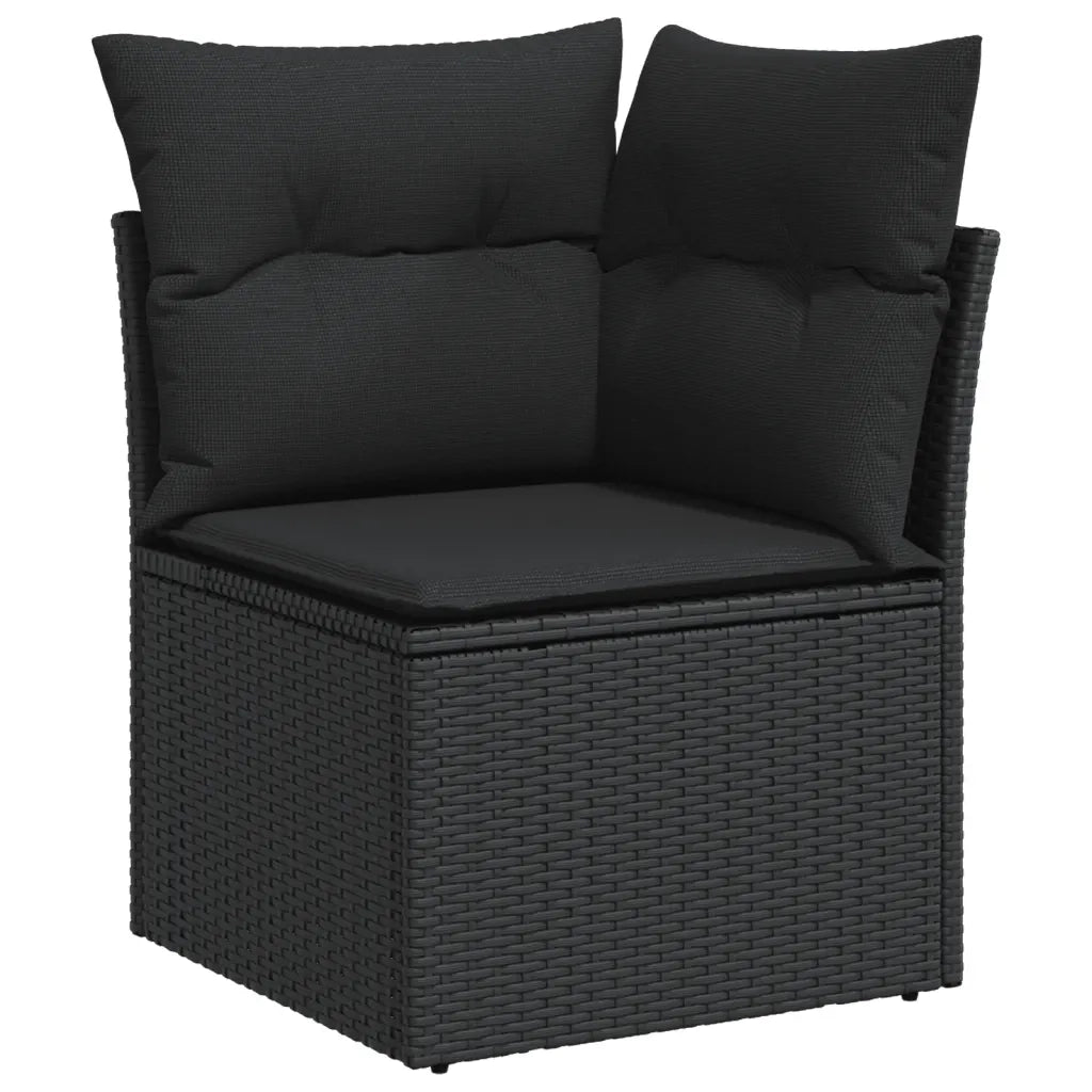 Set Divani da Giardino con Cuscini 7pz Nero Polyrattan 3227042
