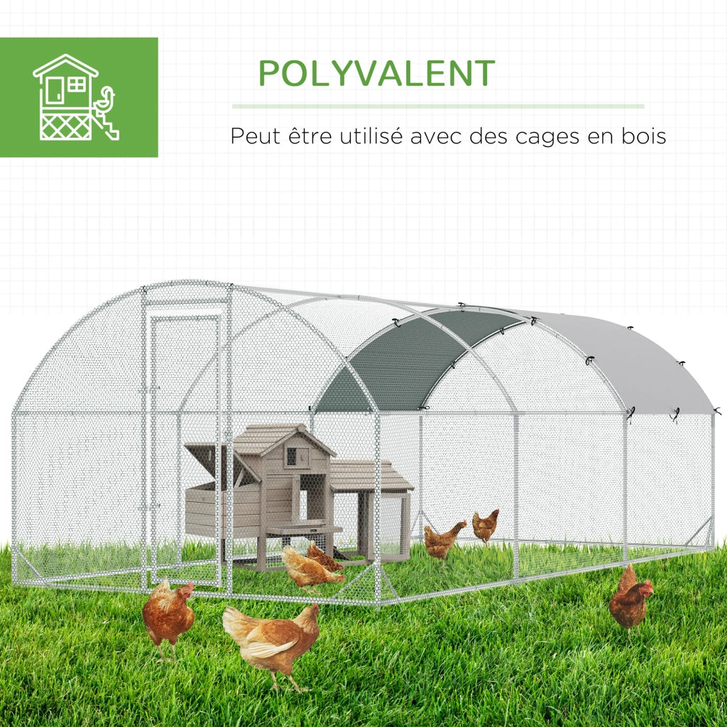 Recinto per polli 15,96 m2 ¨C Minimal ¨C 2,8x5,7x1,97 m grigio