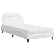 Letto singolo | Letto per adulti | Letto Viana con Materasso Bianco 100x200 cm in Similpelle