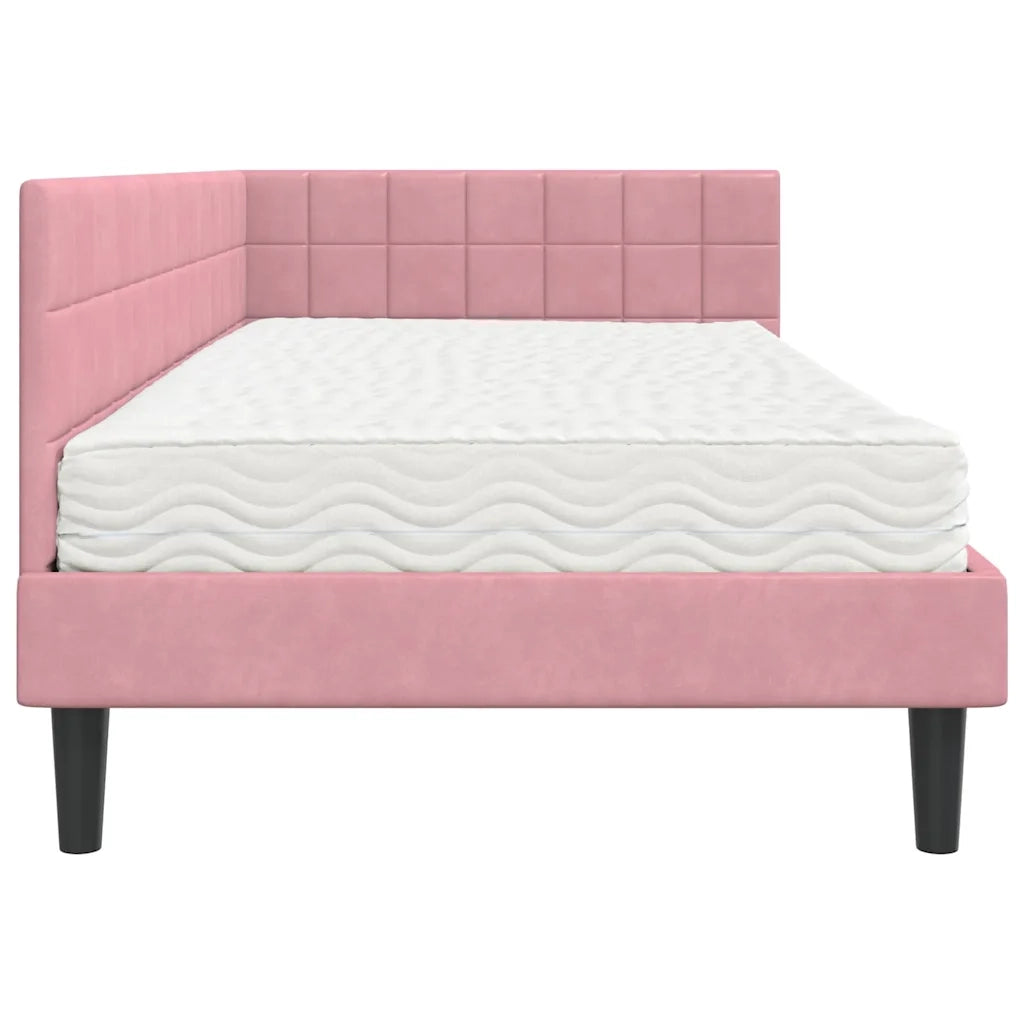 Struttura Letto Angolare con Materasso 2 pcs Grigio Velluto 3393991