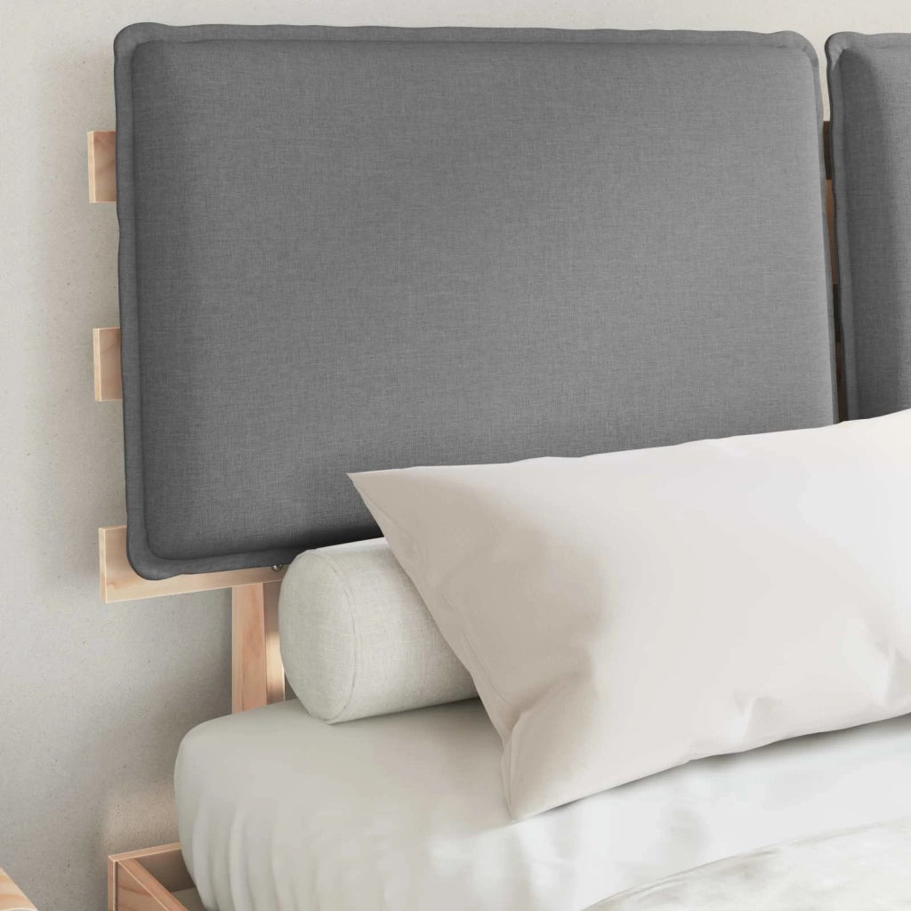 Letto matrimoniale | Letto per adulti | Letto con Testiera Rivestita Grigio chiaro 140 x 200 cm