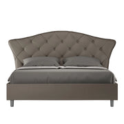BS COM Letto matrimoniale contenitore imbottito 160x210 similpelle cappuccino