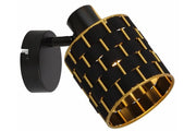 Applique da parete moderna nera-oro Thiago 1xE14 40W Reality