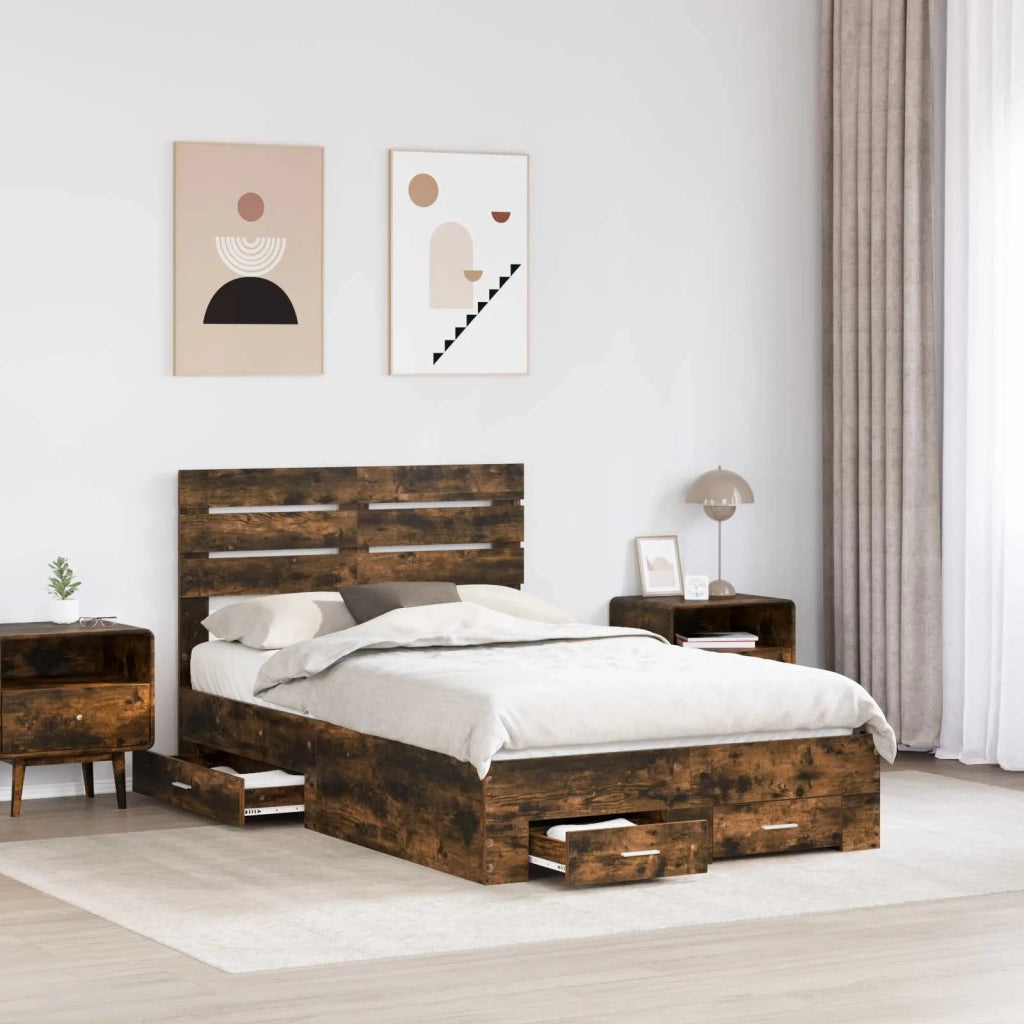 Struttura del letto con cassetto con testiera-Letto con Cassetti e Testiera Legno multistrato 181491