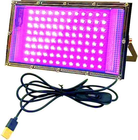 Faro LED UV 100W, lampa UV potente a 395nm, IP66, adatta per feste di Natale e Halloween