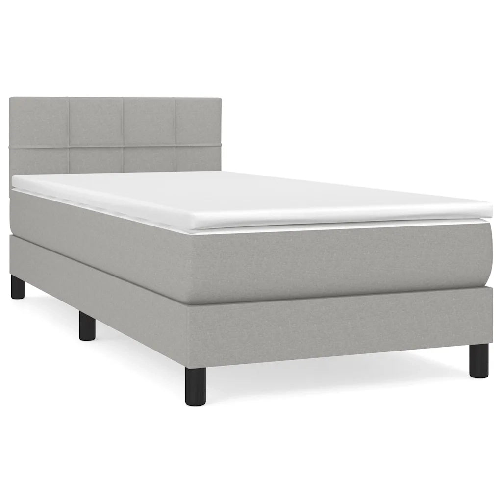 Giroletto a Molle con Materasso-Struttura Letto Grigio Chiaro 90x200 cm Tessuto 843093