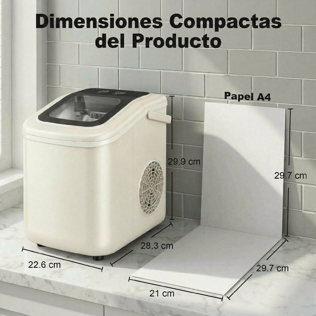 Macchina del Ghiaccio Autopulente 12 kg/24h ¨C Minimal ¨C Beige