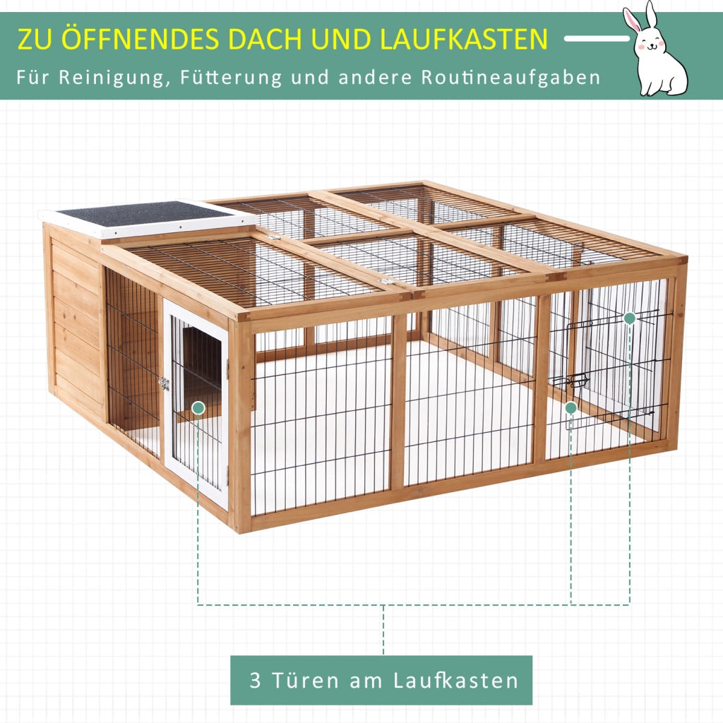 Recinto per Animali Domestici con Tetto Aprile ¨C zephmum ¨C 123x120x52 cm, Marrone