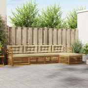 Set di divani da esterno con cuscino 5 pcs Naturale e Beige 3373283