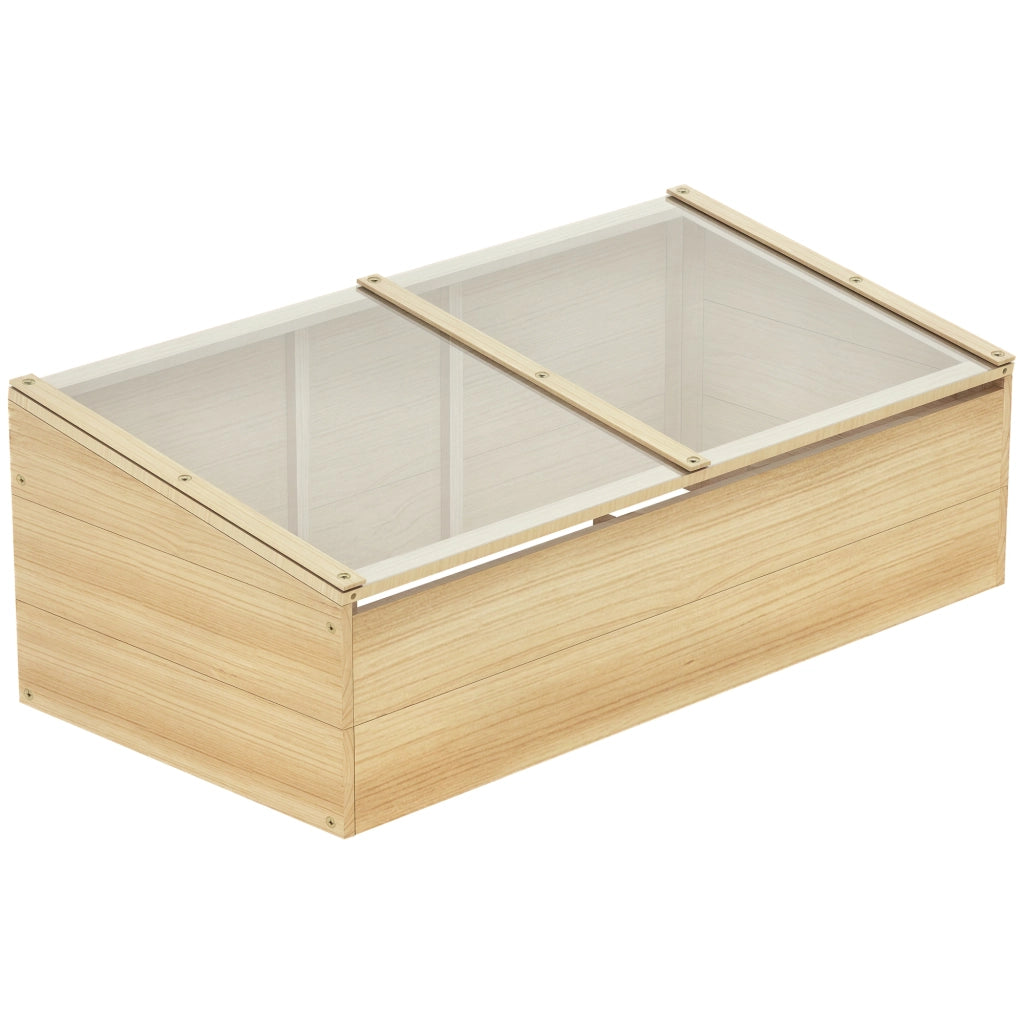 Serra da giardino in legno per piante e orto - Xylo - 100x50x35 cm naturale abete