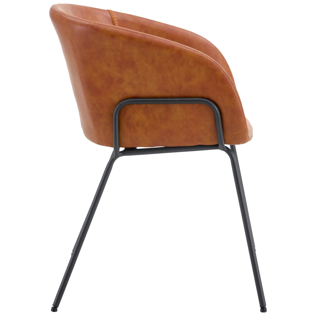 Set di 2 sedie ANDRE imitazione cognac