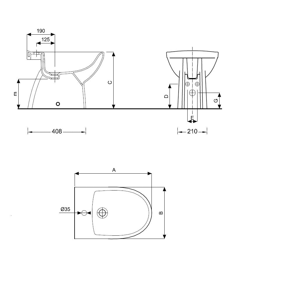 BIDET SELNOVA IN CERAMICA BIANCA A TERRA