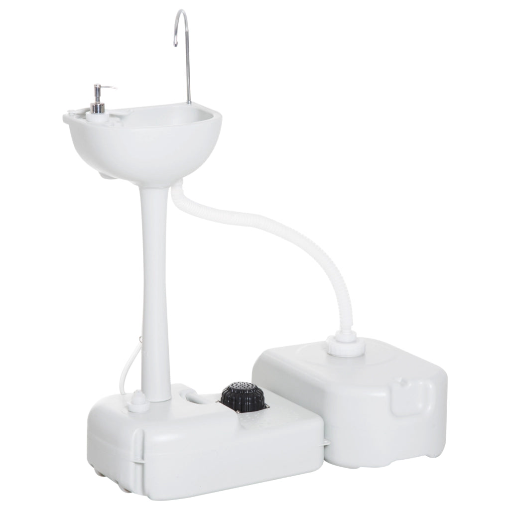 Lavabo Portatile da Giardino ¨C Xylo ¨C 17L Grigio Chiaro 83x50x103cm