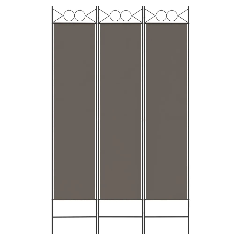 Divisorio Ambienti | Divider per stanze | Paravento a 3 Pannelli Antracite 120x220 cm in Tessuto