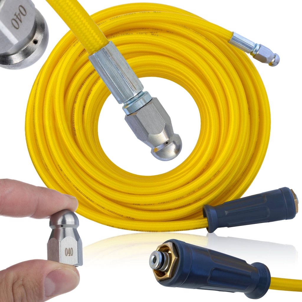 Tubo Alta Pressione 20M EasyLock PRO – Compatibile con Idropulitrici Kärcher HD/HDS | 250 Bar | Ugello 1/4" Sostituibile