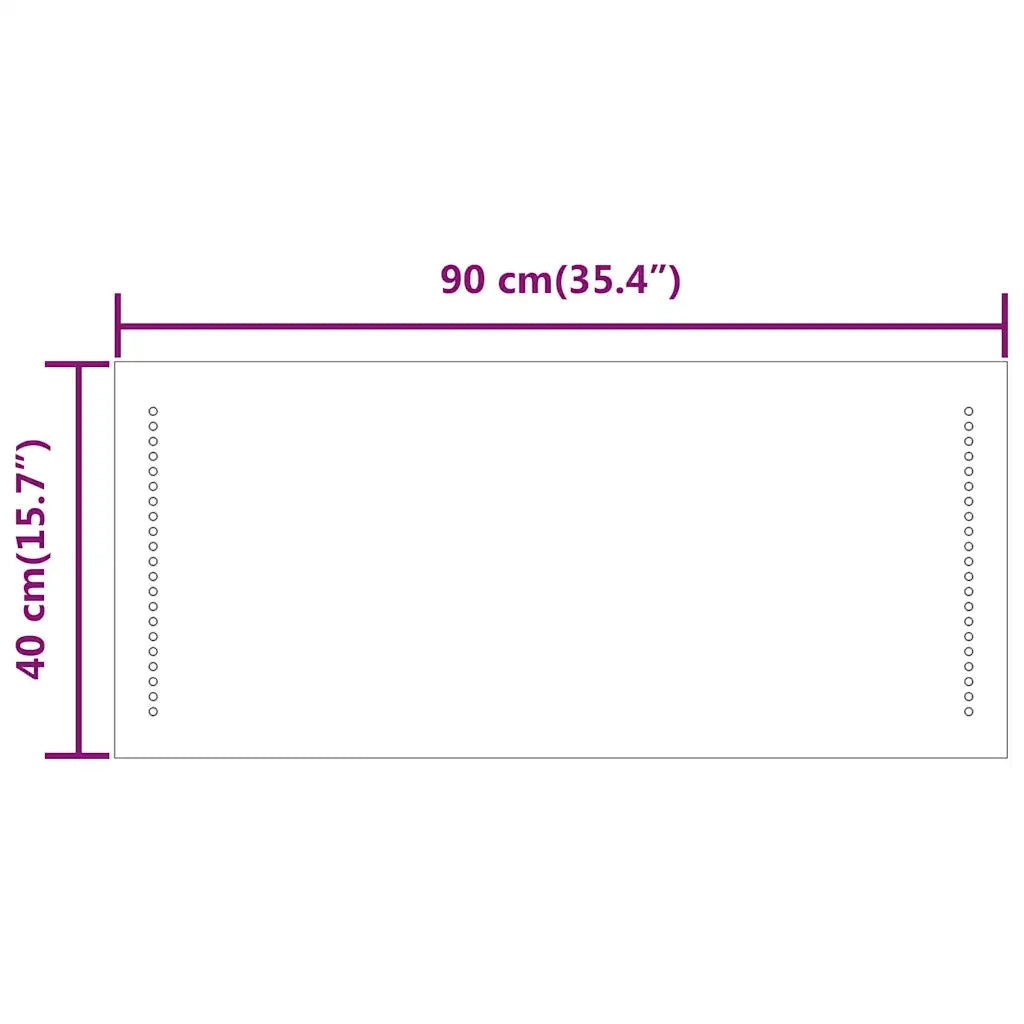 Specchio da Bagno con Luci LED 90x40 cm 151731