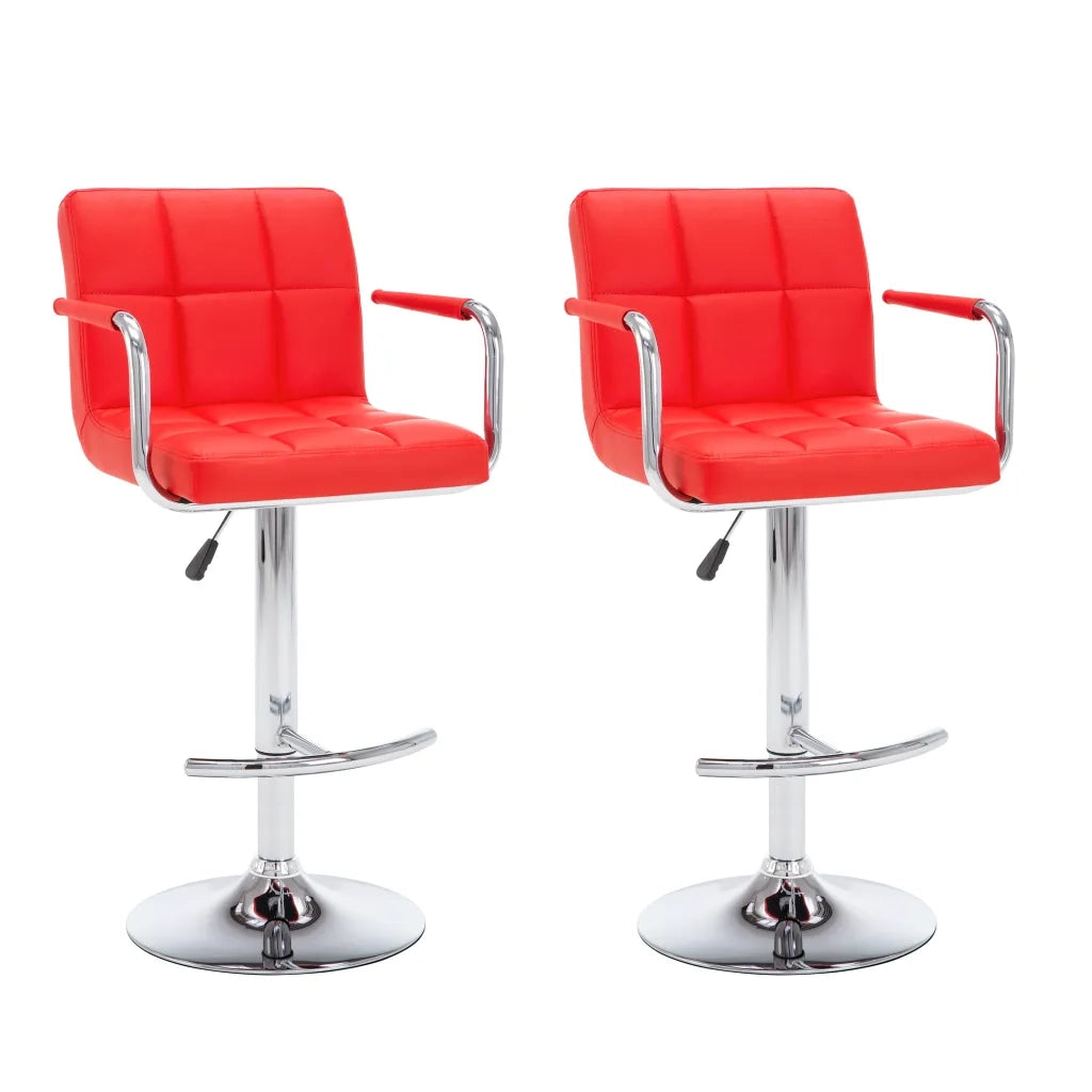 Sgabelli da Bar 2 pz Rossi in Similpelle 323625