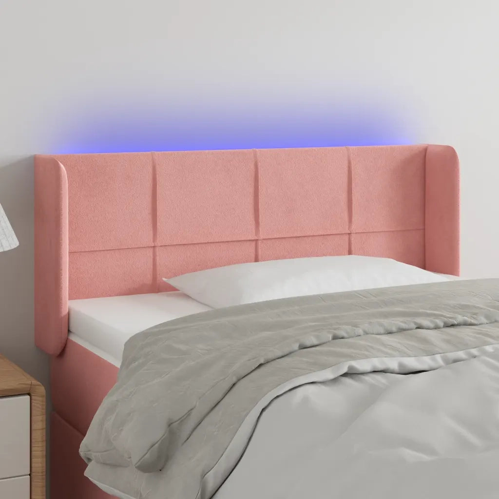 Testiera | Testata a LED Rosa 83x16x78/88 cm in Velluto