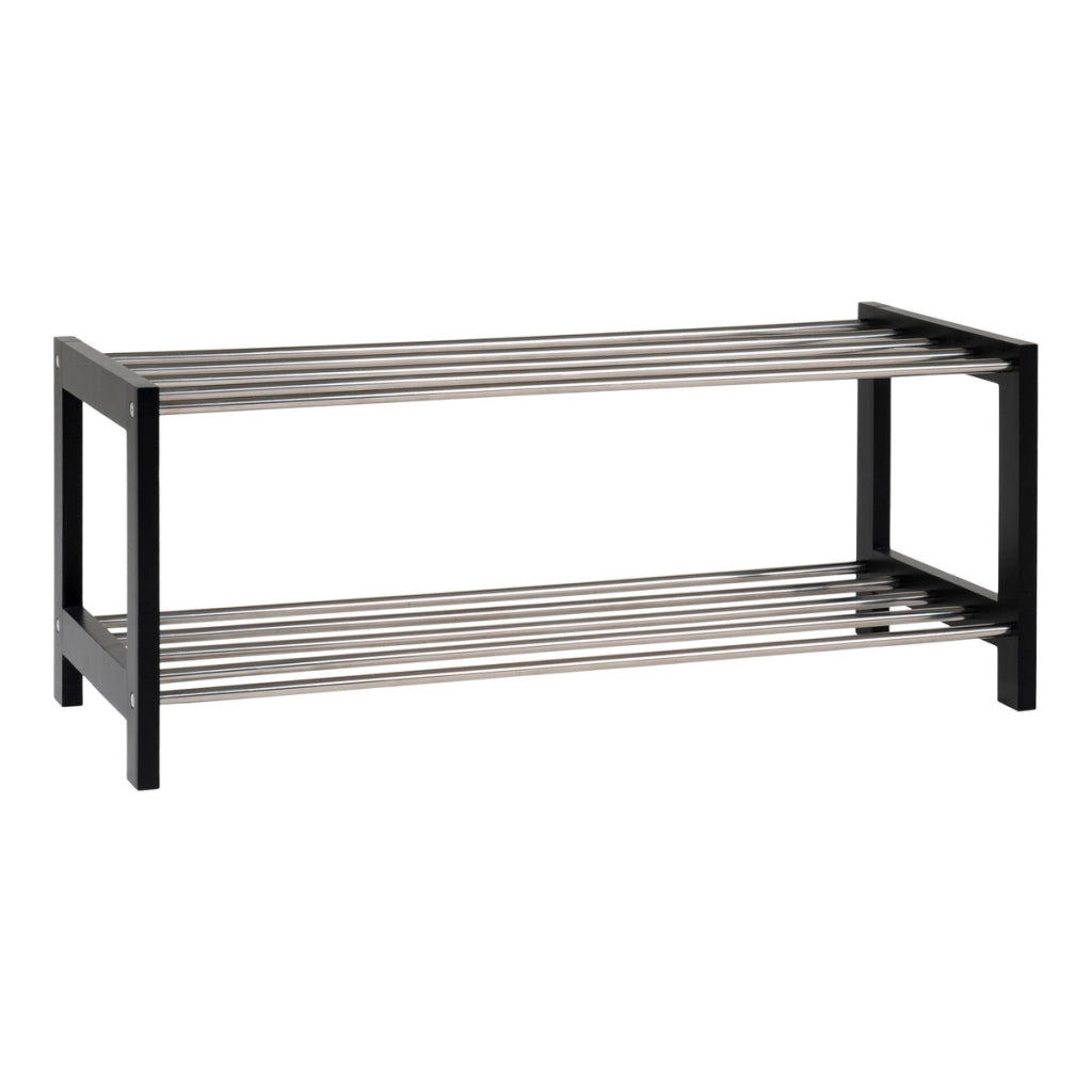 Scarpiera Padova, Nero, Legno, 78x34x32 cm
