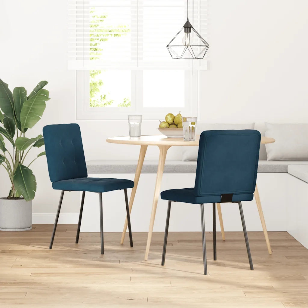 Sedie da Pranzo 2 pz Blu in Velluto 4101067