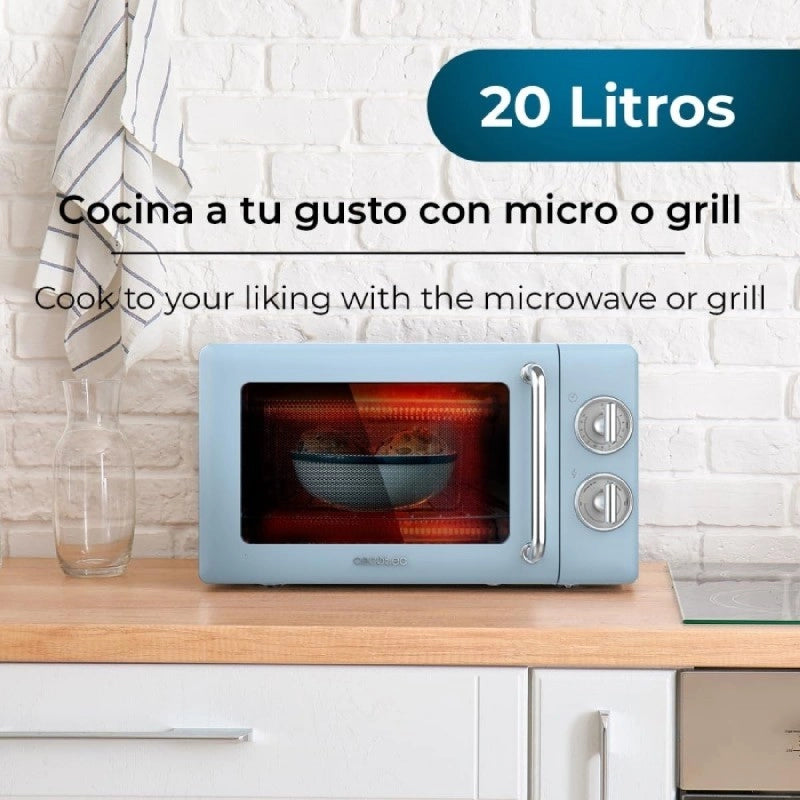 CECOTEC 01706 - Microonde 20l con grill proclean 3110 retro blue