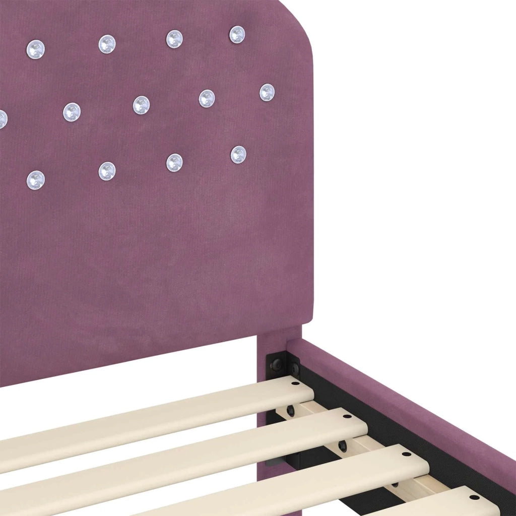 Struttura letto bambini con testata Viola 90 x 190 cm Velluto 42011124