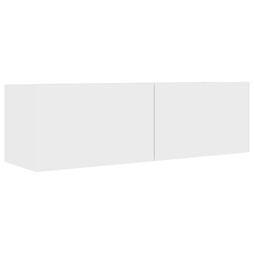 Mobile TV multimediale mensola TV credenza TV per sala da pranzo soggiorno camera da letto 100 x 30 x 30 cm legno ingegnerizzato bianco 02_0025432