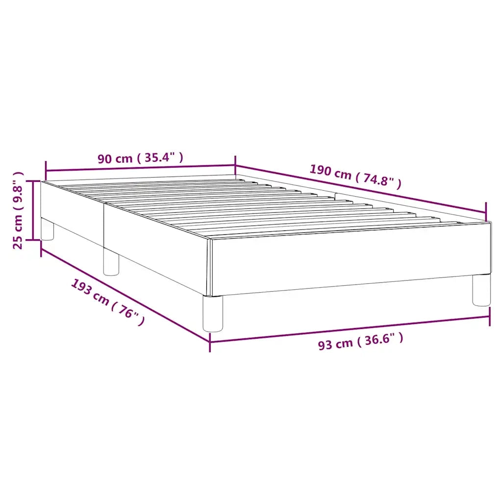 Letto singolo | Letto per adulti | Giroletto senza Materasso Blu Scuro 90x190 cm in Velluto